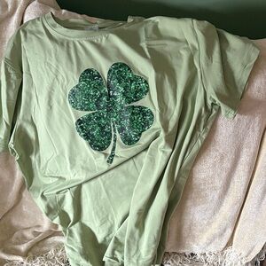 Green Clover Graphic T-Shirt